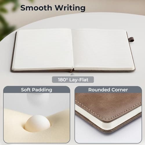 BIYUNRO Lined Journal Notebook for Women & Men, Hardcover Leather Journals for Writing, Diary, Journaling, Bible, Work & Travel, A5 (Green) - Thumbnail 3