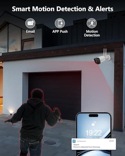 (2026 Update) Wireless WiFi Outdoor Security Camera System with Dual Antenna Cameras, 55% Stronger Signal, 130° Wide Angle, 65ft Night Vision, 2-Way Audio, No Monthly Fee, Home NVR Security System - Thumbnail 5
