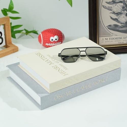 2 Pack Decorative Books Storage Boxes,Vintage Faux Books for Coffee Table,Bookshelf & Home Decor,Aesthetic Mini Book Set for Shelf Display & Keepsake Storage,Grey - Thumbnail 2