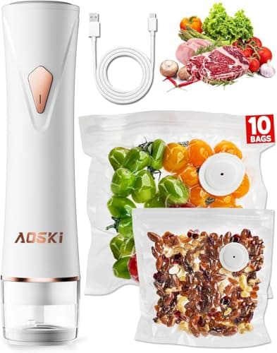 Compact Vacuum Sealer for Food Sealer: Handheld Portable Vacuum Sealer Machine for Food Storage, Rechargeable Food Vacuum Sealing for Kitchen Travel Fridge Meal Prep, Gifts for Mom, Wife, Chef & Home - Image 1