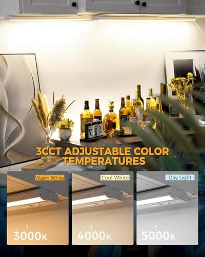 Snyloe 4 Pack 24" Hardwired Under Cabinet Lighting for Kitchen, 18W 1200LM, 3 Color Temperatures (3000K/4000K/5000K), Quick Install Under Counters Light for Cabinets, Workspaces, YT-4201B-24-4 - Thumbnail 2