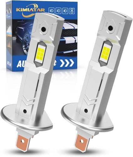 KIMLATAR H1 Light Bulb,Super Bright Upgraded 600% 30000LM Brightness Cool White H1/H1LL Bulbs Real 1:1 Halogen Size 80000 Hours Lifespans Easy Install Fog Light Pack of 2