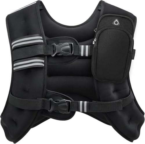 RKV86 Weighted Vest for Men and Women with Detachable Zipper Pockets Rucking Vest for Walking, Strength, Training, Running (16LBS) - Image 1