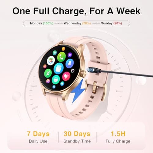 Fitpolo Smart Watch for Women Android iPhone, 1.27'' HD Fitness Tracker with Bluetooth Call & Answer, IP68 Waterproof, Heart Rate/SpO2/Sleep Monitor, Built-in AI Voice, 105+ Sports Modes (Pink) - Thumbnail 6