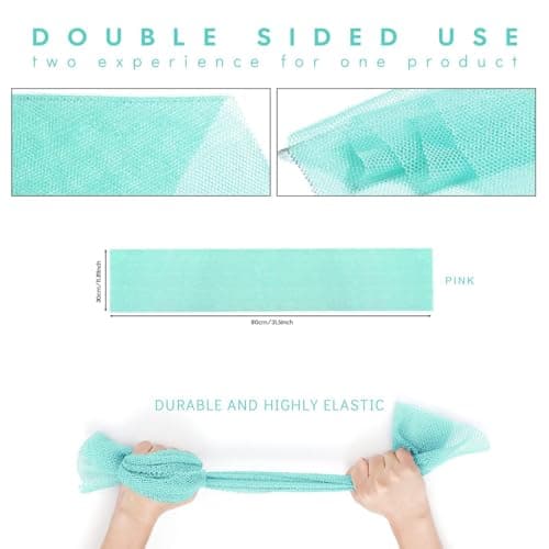 UJFQBH African Bath Sponge African Net Long Net Bath Sponge Exfoliating Shower Body Scrubber Back Scrubber Skin Smoother,Great for Daily Use (Green) - Thumbnail 3