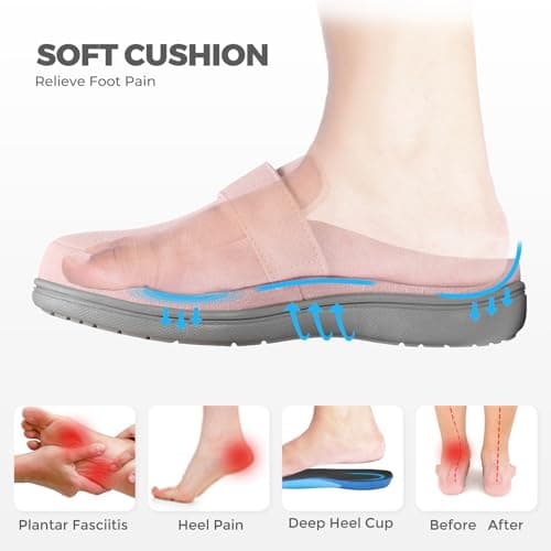 YOLIS Slippers with Arch Support for Women, Comfortable Orthopedic Slippers for Plantar Fasciitis, Non-Slip Women's House Shoes Indoor Outdoor - Thumbnail 4