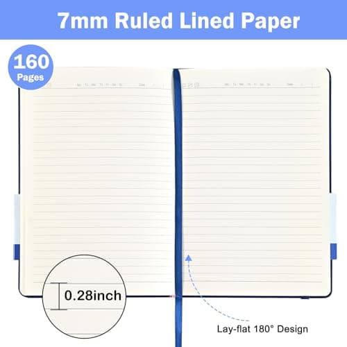 SUQJOY Lined Journal Notebooks, 4 Pack 160 Pages, 5.5x 8.2-Inch Journals for Women Men, Hardcover Notebook with 100 gsm Thick Paper, A5 Size College Ruled Notebook for Writing/Travel/Work (Assorted Color-4 Pack) - Thumbnail 4