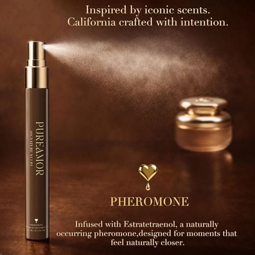 PUREAMOR Pheromone Perfume for Women, Signature N1 Extrait de Parfum - Long Lasting Warm Amber & Vanilla Scent, 30% High Concentration, Travel Size Fragrance Spray, 0.4 oz / 12ml - Thumbnail 4