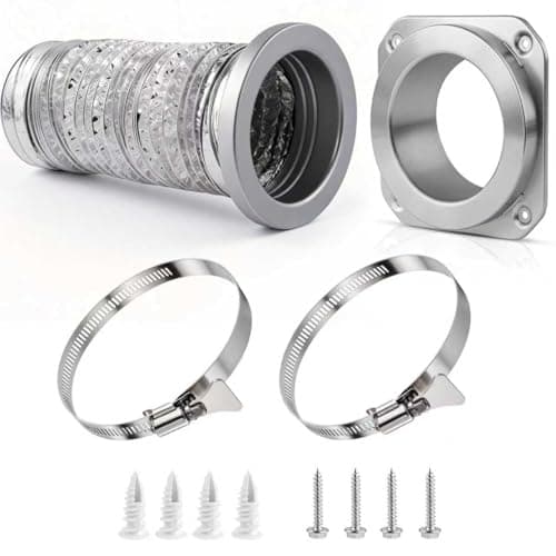 Coufonk Magnetic Dryer Vent Connector Kit for Tight Spaces, Recessed Wall Air Coupling Duct Exhaust Hose, 4 Inch Flexible Quick Pipe Connection Replacement with Indoor Cleaning Box Attachment - Image 1
