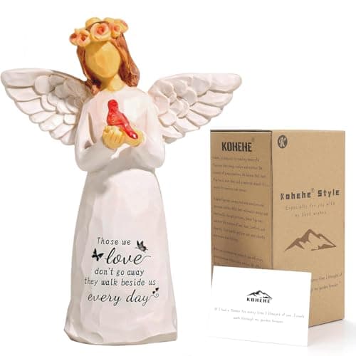 Kohehe Sympathy Gifts for Loss of Loved One, 5.12" Cardinal Angel Figurine,Sympathy Gift for Loss of Mom Baby,Bereavement Memorial Gifts for Lover and Friend