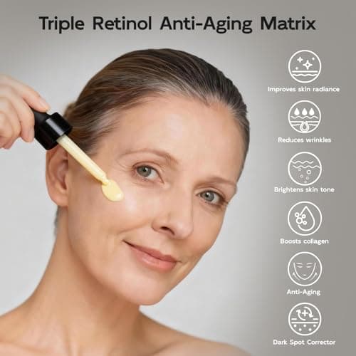 Retinol Serum for Face, Anti Aging & Anti Wrinkle B5 Resurfacing Retinol Serum with Niacinamide, Collagen & Hyaluronic Acid, Smooths Wrinkles & Fine Lines, Dark Spot Corrector, Brighten Dullness - Thumbnail 4