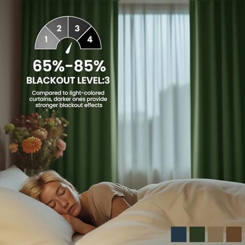 Uqocnh Green Velvet Curtains 63 Inches Long, Thermal Insulated Olive Green Blackout Curtains for Living Room Bedroom Curtain Set Rod Pocket Back Tab Room Darkening Drapes, 2 Panel Olive Green - Thumbnail 3