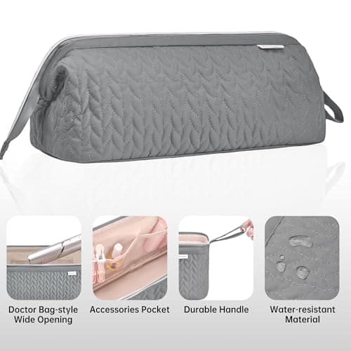 KarSyon Shark Flex Style Case for Dyson Airwrap Hair Dryer Brush Revlon Hair Tools Travel Bag Carrying Case Flat Curling Iron Organizer (Grey) - Thumbnail 5
