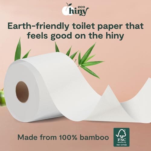 ecoHiny Premium & Soft Bamboo Toilet Paper | PFAS Free | 36 Mega Rolls, 3 ply & 350 Sheets | Non Toxic, FSC Certified, Septic Safe, BPA Free | Tree Free Toilet Tissue | Plastic Free Packaging - Thumbnail 2