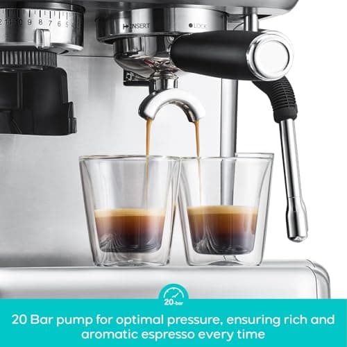 CASABREWS 5700Pro Espresso Machine with Grinder, Professional Coffee Maker with Milk Frother Steam Wand, Barista-Quality Cappuccino Latte Machine with LCD Display, Great for Coffee Enthusiasts - Thumbnail 5