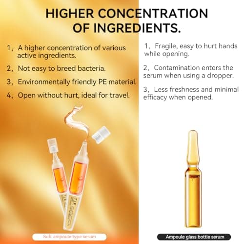 Astaxanthin Serum Ampoules for Face, 0.05 Fl Oz x 28, Hyaluronic Acid and Niacinamide Hydrating Facial Serum, Brightening Anti Aging Skincare for Dry Dull Skin - Thumbnail 4