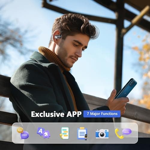 AI Open Ear Headphones Translation Earbuds, Real-Time 2-Way Language Translator Device, 3-in-1 Bluetooth Translating Headphones for Travel/Music/Calls/Exercise, Audifonos Traductores Inglés Español - Thumbnail 6