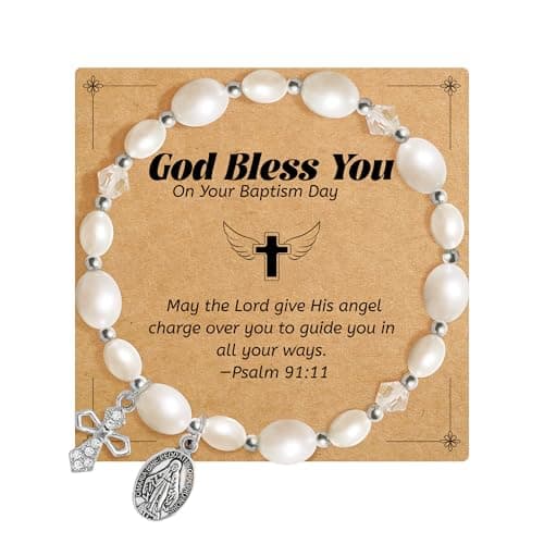 BAYLAY Baptism Gifts for Teens Girls - Cross Bracelet Baptism Bracelet Gifts for Teenager Teen Girls - Image 1