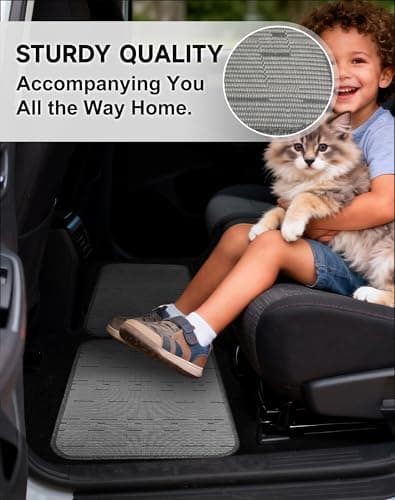 OEMATS Ultra Durable Car Floor Mats, Premium PVC Coil All-Weather Automotive Floor Mats, Universal Fit with Anti-Slip Nibbs Backing, Waterproof | Wear Resistant | Flame Retardant, Black 4PCS - Thumbnail 6