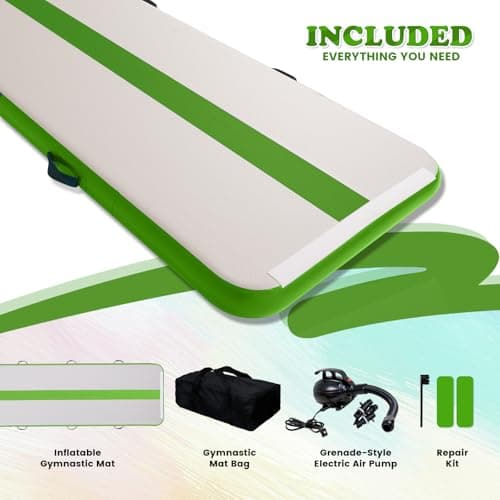 Tuxedo Sailor 10’ Inflatable Gymnastics Mat - Premium Heat Sealed Process,Tumbling Mat with Electric Pump, Repair Kit & Backpack - Multi-Scene exercise Mat Use for Gym, Yoga, Home, Outdoor - Thumbnail 4
