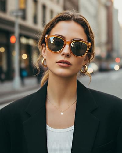 isheep Round Sunglasses for Women and Men with UV400 Protection, Vintage, Handmade Craft SIS-15-YE - Thumbnail 2