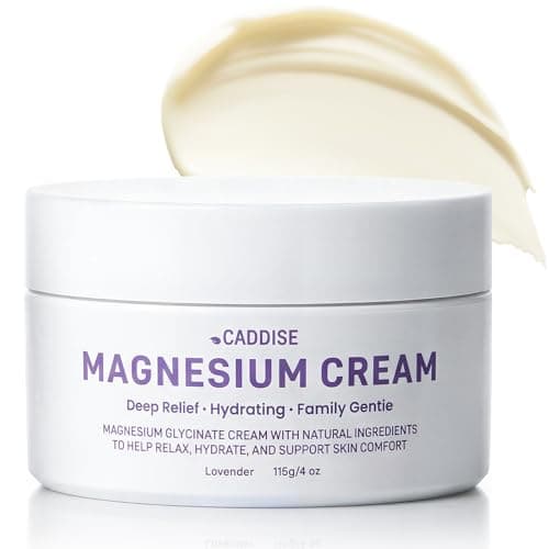 CADDISE Magnesium Lotion with Magnesium Glycinate, Fast-Absorbing Moisturizing Cream for Legs, Feet & Body, Non-Greasy, for Daily Comfort & Nighttime Routine, Gentle for Kids, Lavender, 4 fl oz - Image 1