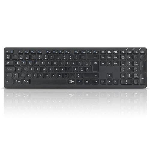 CITLLA Wireless Bluetooth Keyboard, Support Multi Device Switching, Full Size, Scissor-Switch Keys Silent Design for Computer, Laptop, MacBook and iPad - Thumbnail 2