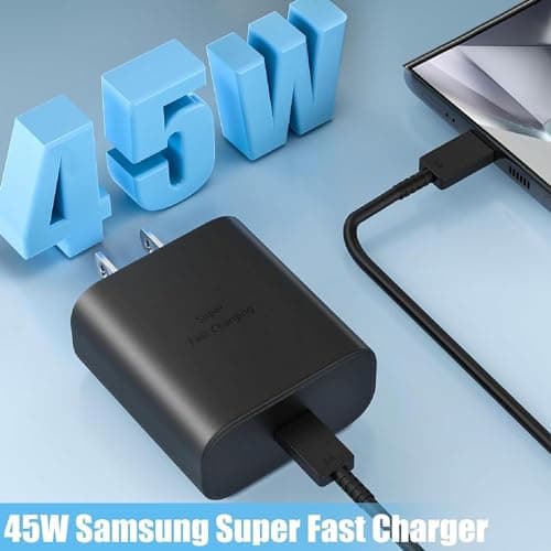 S26 S25 Samsung Charger Super Fast Charging 45W USB C Super Fast Charger with 6FT Type C Charger Cable Cord for Samsung Galaxy S26/S25/S24/S23/S22/Ultra/Plus/FE,Z Fold/Z Flip,A55/A54/A53/C55 - Thumbnail 2