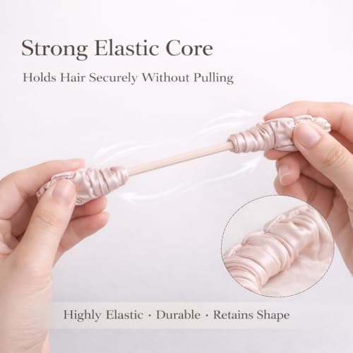 UaiUya 9PCS Skinny Satin Scrunchies, Softer Than Silk Hair Ties, Gentle for Frizz, Ideal Gifts for Women Basic - Thumbnail 3