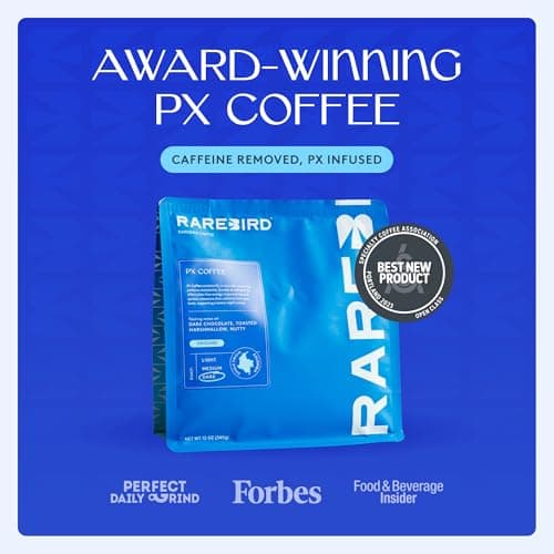 Rarebird Px Coffee – Award Winning Specialty Coffee with Paraxanthine | Caffeine Alternative for Clean Energy, Focus, Sleep, & Metabolism Support | Low Acid | 100% Single-Origin Arabica Decaf | Dark Roast, Ground, 12oz - Thumbnail 4