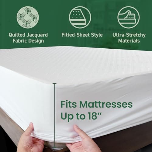 SafeRest Waterproof California King Size Mattress Protector - Viscose Derived from Bamboo - Fitted with Stretchable Pockets - Machine Washable Viscose Blend Mattress Cover for Bed - Thumbnail 3