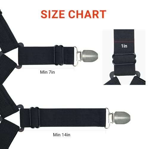 Ksasky Bed Sheet Holder Straps, Adjustable Bed Sheet Clips for Corner, Upgrade Non Slip Sheet Holders Keep Sheets Firm & Tight, Easy to Install Durable Fasteners - Thumbnail 5