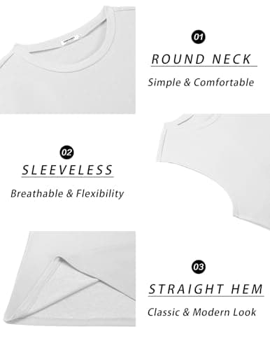 COOFANDY Black Sleeveless Gym Shirt Men Cotton Bodybuilding Muscle T-Shirts Fitness Tank Tops 3 Pack Light Grey S - Thumbnail 6
