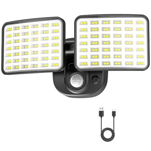 Rechargeable Motion Sensor Outdoor Light, Battery Operated Lights with 2500LM & 4000LM Dual Modes, USB Charging Wireless Flood Light, Waterproof LED Security Lights for Garage, Yard, Shed, Porch - Image 1