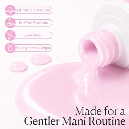 AZUREBEAUTY 6 Colors 15ml HEMA Free Pink Purera Gel Nail Polish Set, Same Color Bottles, Soak Off UV LED Gel Polish Kit Nail Art for DIY at Home Manicure Salon Gift, Neon Light Bright Baby Pink - Thumbnail 2