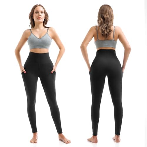 SINOPHANT High Waisted Leggings with Pockets Women, Full Length Capri Buttery Soft Stretchy Yoga Pants(Full Teal,L-XL) - Thumbnail 2