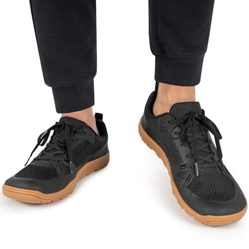 Pulltop Barefoot Wide Toe Box Shoes for Women - Trail Running Gym Shoes | Zero Drop Sole | Minimalist Crossfit for Trainer Black Gum Size 9 - Thumbnail 6