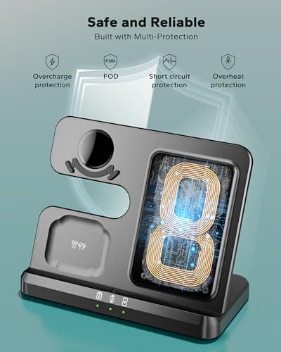 Eddibox 3 in 1 Charging Station for Samsung, Wireless Charger Stand for Galaxy S26/S25/S24/S23/Z Fold, Phone and Watch Charger for Samsung Watch Galaxy 8/7/6/5, Galaxy Buds 3/2/Pro - Thumbnail 4