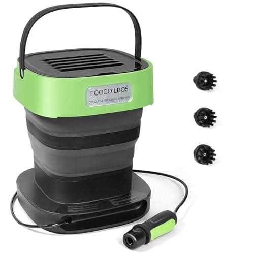 Portable Cordless Electric Sprayer with 3.2 Gal Water Tank, Auto-Retract & Any-Length Lock Hose Reel, Portable Pressure Washer for Rinseless Car Wash, HVAC Coil Cleaning, Pet Care, and Camping Shower