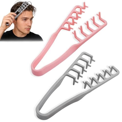 2Pcs Texture Comb, Volumizing Wide Tooth Texture Hair Styling Comb, Fluffy Wide Tooth Curly Hair Comb, Fluffy Curly Hair Comb for Volume Fringe Parting, Anti-Frizz Styling Tool for Men Women - Image 1