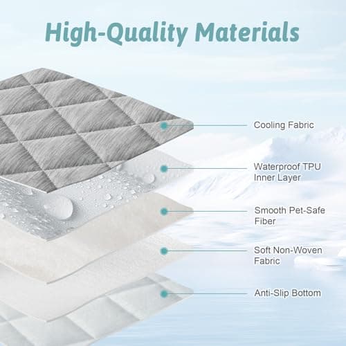 COZY KISS Dog Cooling Mat 32"x44" Q-Max>0.4, Waterproof Pet Cooling Pad, Leakproof & Non-Slip Dog Bed Cover, Washable Cooling Blanket for Medium Dogs, Crate, Sofa, Floor(Gray) - Thumbnail 3