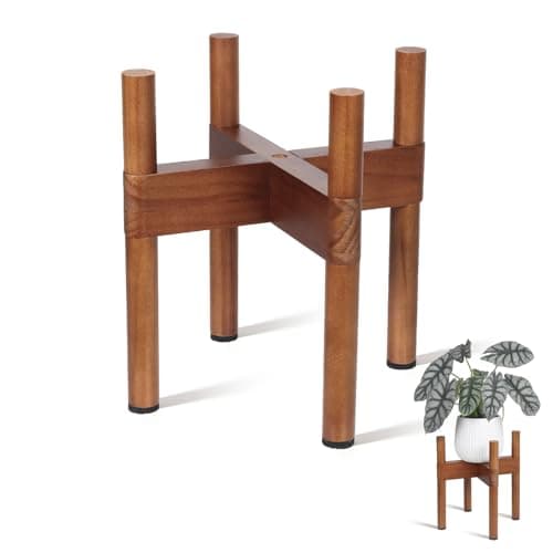 Vigordream Plant Stand Indoor, Wood Plant Holder, Mid Century Modern Decor Tall Planter Stands, 2 Height Displays Corner Single Flower Stand for Balcony, Living Room, Garden Patio Fit 5-8 Inch Pots - Image 1