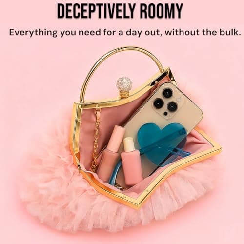2026 Elegant Lace Floral Clutch for Women Formal Evening Bag Cute Purse Flower Wedding Handbag(Pink) - Thumbnail 6