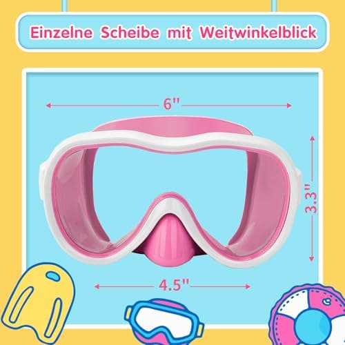 iGym Kids Swim Goggles, Snorkel Mask Diving Mask Swimming Goggles with Nose Cover and Elastic Straps Cover & Mesh Bag & Ear Plugs - Thumbnail 2