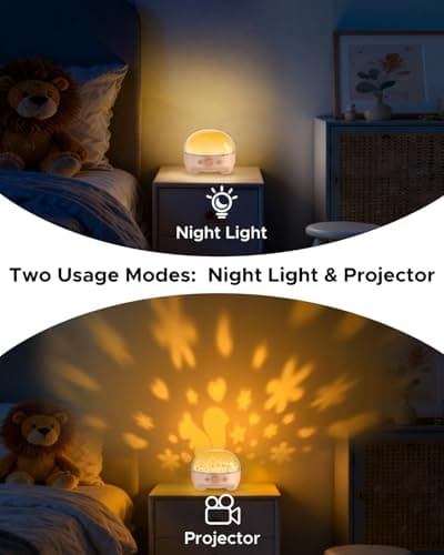 TeckyGem Baby Sound Machine & Night Light for Nursery | 3-In-1 White Noise Sound Machine, Dimmable Nursery Lamp & Projector | 20 Soothing Sounds, Baby Sleep Aid, Gift for Kids, Bedtime & Breastfeeding - Thumbnail 4