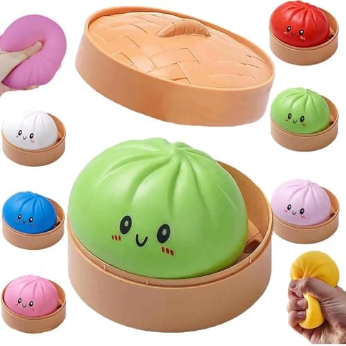 Mystery Dumpling Squishy, 4 Inch Jumbo Dumpling Stress Ball, Squishy Bun, Anxiety Relief Fidget, Soft Squeeze Decompression Dough for Adults Classroom Prizes & Party Favors - Image 1