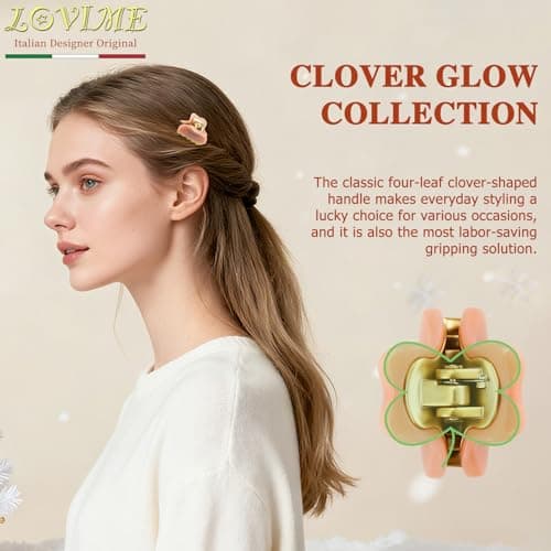 2026 Premium Durable Hair Claw Clip for Women, Original Italian Designed Strong Grip Hair Bang Clips for Thin Hair, No Slip Jaw Clips with Gift Box for Christmas Birthday Girls, 1.2" Pink Minimal - Thumbnail 4