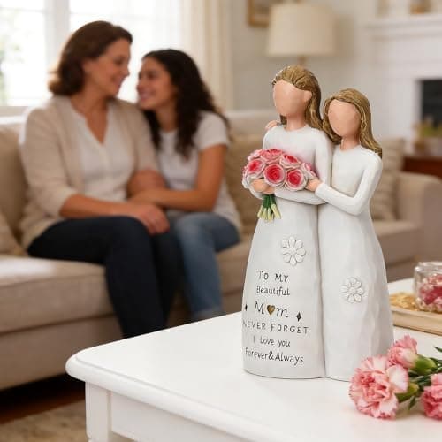 Veroola Gifts for Mom, Mother and Daughter Handmade Painted Sculpture Statue Figurines, Mom's Birthday, Mothers Day, Christmas, Mom Gifts Mom Presents Ideas from Daughter. - Thumbnail 5