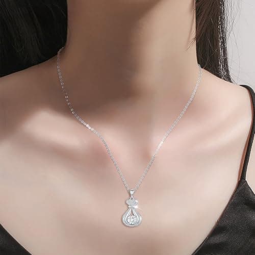 Sebina 2 Carat Moissanite Necklaces for Women 925 Sterling Silver Pendant Necklace,Anniversary Present or Valentine Christmas Mothers Day Birthday Jewelry Gifts for Mom Wife Her Girlfriend - Thumbnail 3