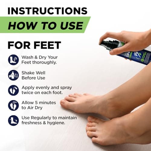 Tea Tree Foot Odor Spray - Mint Blast Shoe Deodorizer for Smelly Feet, Athletes Foot Spray Odor Eliminator No More Smelly Shoes or Stinky Feet | Removes, Controls & Prevents Odors - 120ml Made in USA - Thumbnail 4